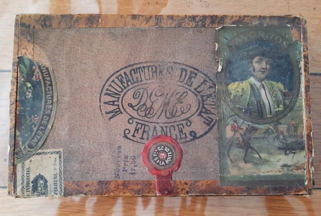 Boîte En étain Vintage Cigares IN-B-TWEEN Années 1920 - Publicité Collection Dorée Noire
