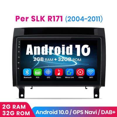 DAB 9"Android10 Autoradio USB DAB WiFi GPS Navigatore Per SLK R171 2004-2011 SAT NAV 