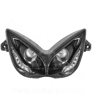 Maschera 2 Fari Alogeni + Fila Led Carbon Look Yamaha Aerox /R 50 1997 > 2007