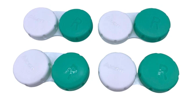 NEW Opti-Free Alcon Contact Lens Cases - Qty. 4 Storage White Green Replenish