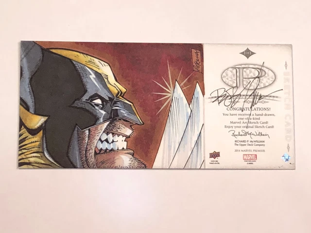 2014 Upper Deck Marvel Premier Tri-panel Wolverine sketch card by Bob Petrecca
