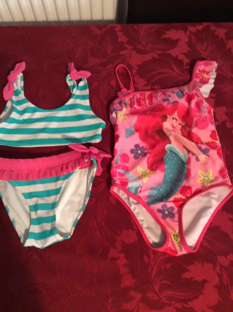 Girls Swimwear Bundle Age 4-6 Years H&m & Disney Ariel