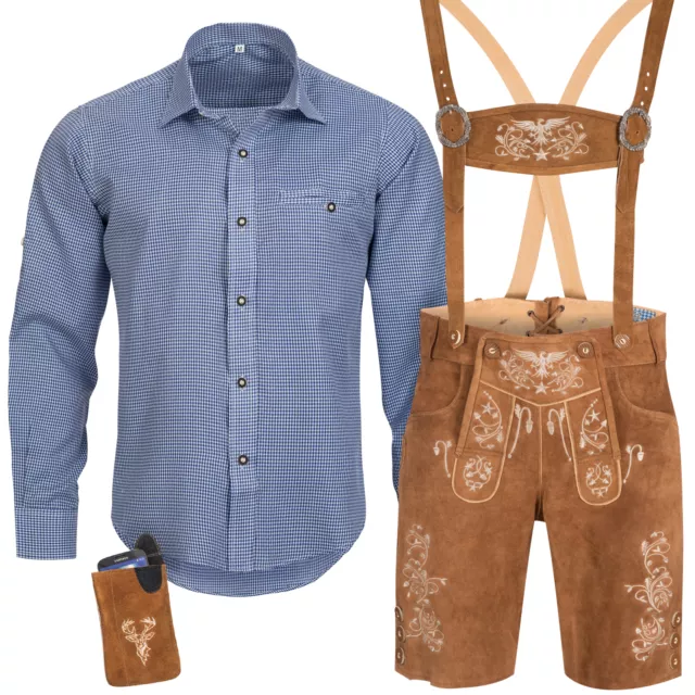 Costumes Set Mens Costumes Leather Pants with Costume Strap Shirt Bag Oktoberfest