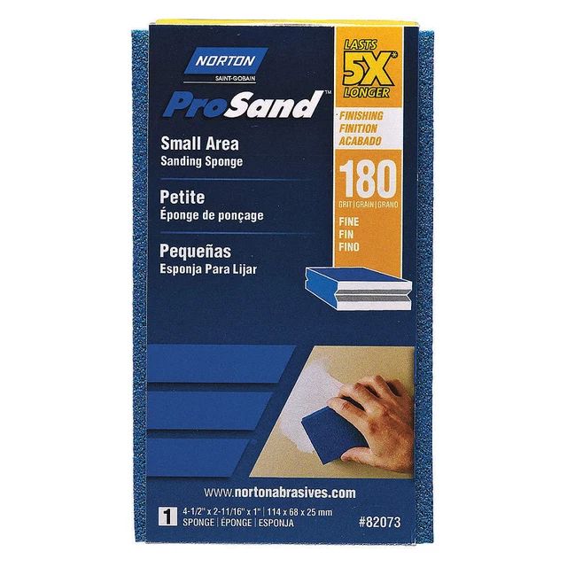 NORTON 07660782073 Sanding Sponge,Very Fine,Blue,4-1/2 in.L