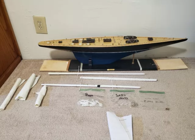 Endeavour America's Cup Yacht J Class Boat Wooden Model 43" Sailboat