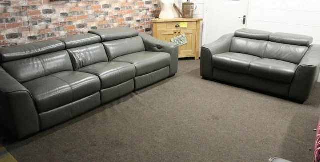 ELIXIR ELECTRIC RECLINER Pair Of L3 2 Seater Sofas Charcoal