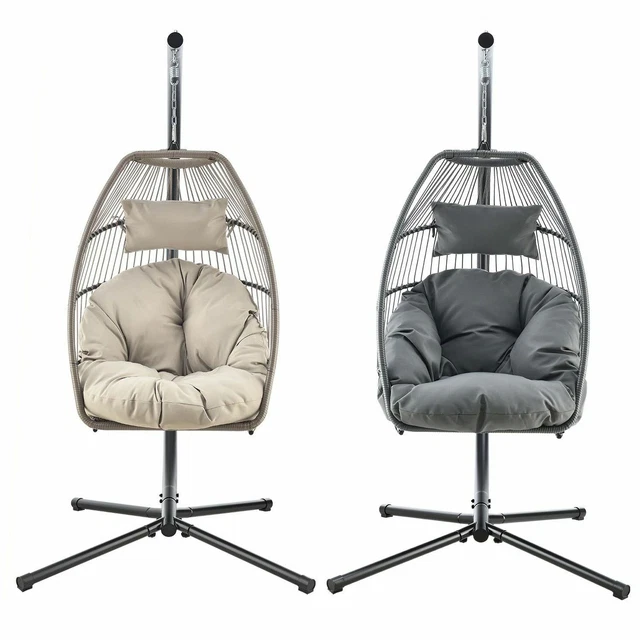 Hängesessel Hängekorb Hängeschaukel Hängesitz 120 kg Gestell Kissen Juskys®