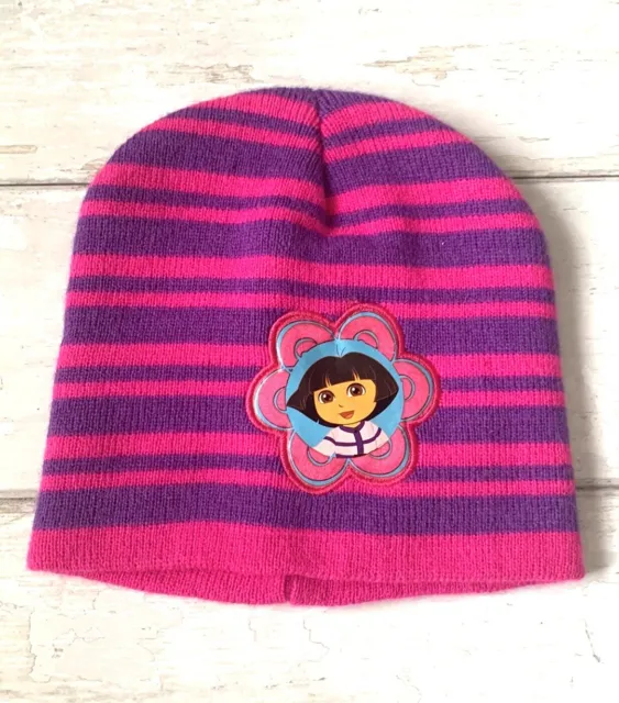 Girls Dora the Explorer Winter Hat Kids Toddler Beanie Pink Purple Nickelodeon