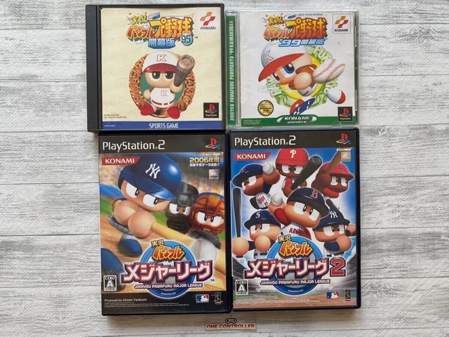SONY PS 1 2  Jikkyou Powerful Pro Yakyuu 95 & 99 & Major League 1 & 2 from Japan