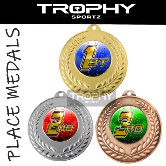 1 x PLACE MEDAL 50mm 1st 2nd 3rd trophy sport award FREE Engraving Ribbon