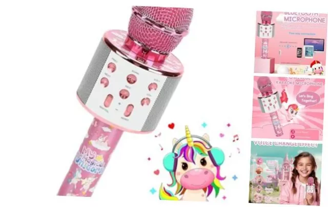 Toddler Girl Toys Microphone: 2 3 4 Year Old Girl Birthday Pink With Unicorn