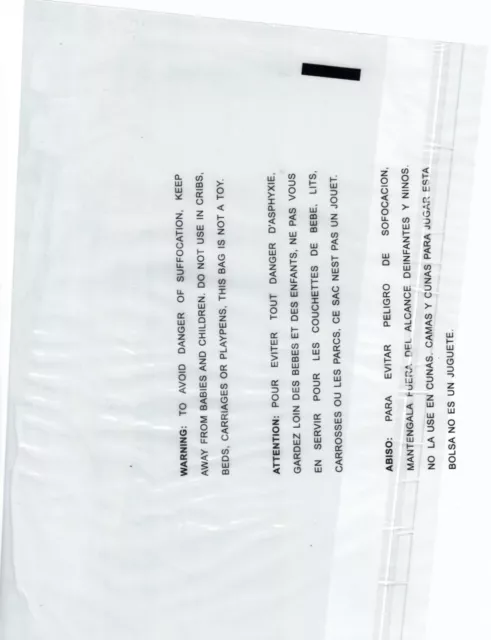 Clear Poly Bag 11"x14" 5PK/500 Self-Sealing Suffocation Warning Mailer Bags