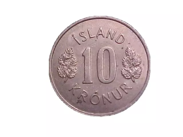 1967 Iceland 10 Kronur KM# 15 - Very Nice Circ Collector Coin! - c3206xux
