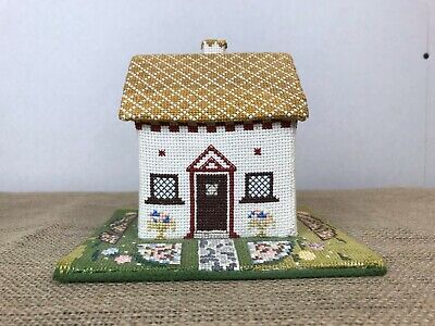 Lovely Needlepoint Hand Stiched Sewn English Country House Cottage 2