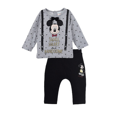 Completo T-Shirt + Pantalone Topolino Disney Neonato 6/24 Mesi - Hu0032Blu
