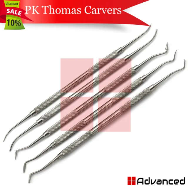 Set Of 5 Dental PK Thomas Wax Carvers Waxing Modeling Restorative Lab Instrument