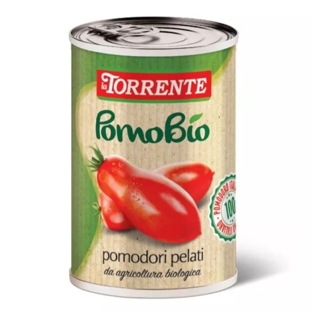 Tomates Pelados De Agricultura Orgánica Pomobio 500g - La Torrente - 24 Piezas