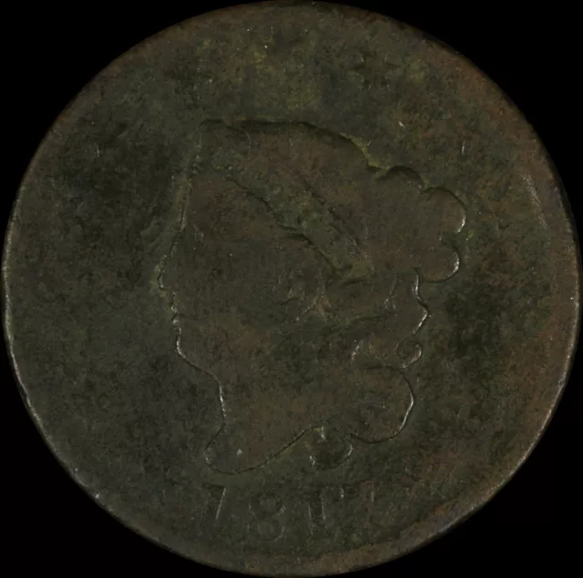 1817 Coronet Head US Large Cent Type Coin Funky Crusty  Old US Copper CULL