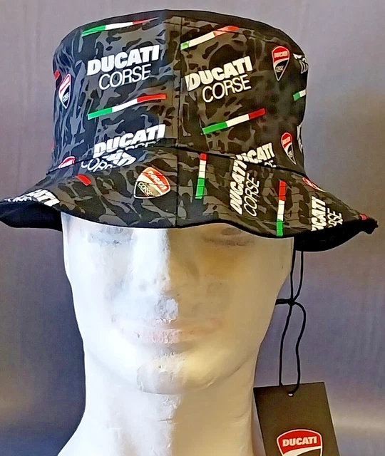 Cappello Bucket Ducati Bagnaia 63 - 100% Cotone, Uomo, Design Pescatore Con Ricami