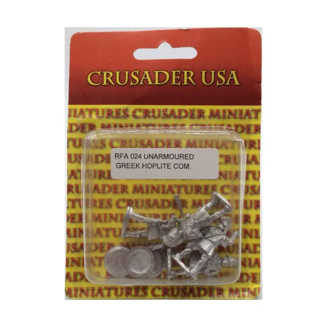 Crusader Minis Ancient Roman Mini 28mm Unarmored Greek Hoplite Command Pack New