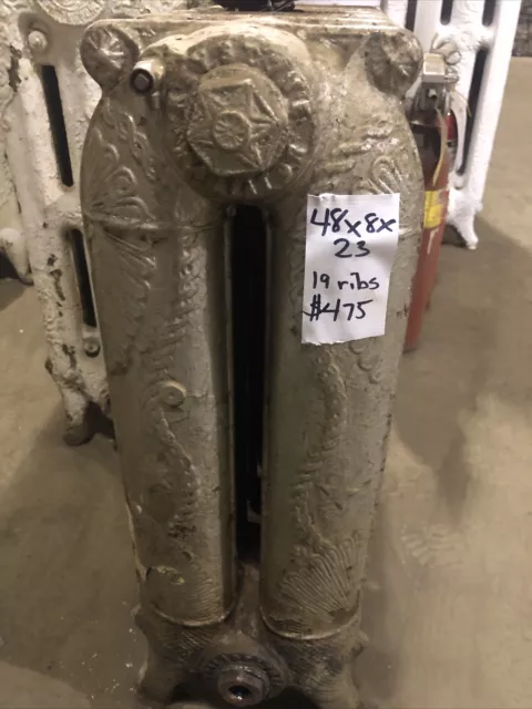 Cast iron hot water or steam radiator decorative ornate ornamental ropes stars Cast iron hot water or steam radiator decorative ornate ornamental ropes stars