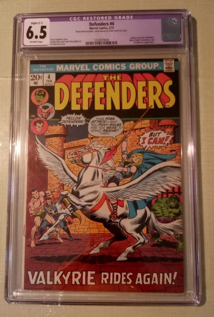 Vintage 1973 The Defenders #4 Marvel Comic Book Restored CGC 6.5