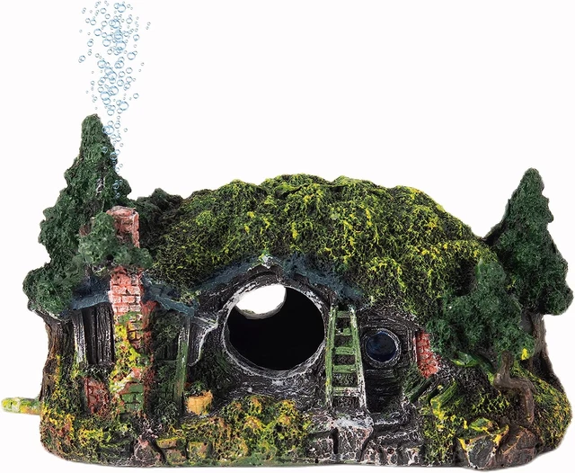 Aquarium Decorations Small Fish Tank Bubbler Decor Betta Fish Toys Hideout Cave