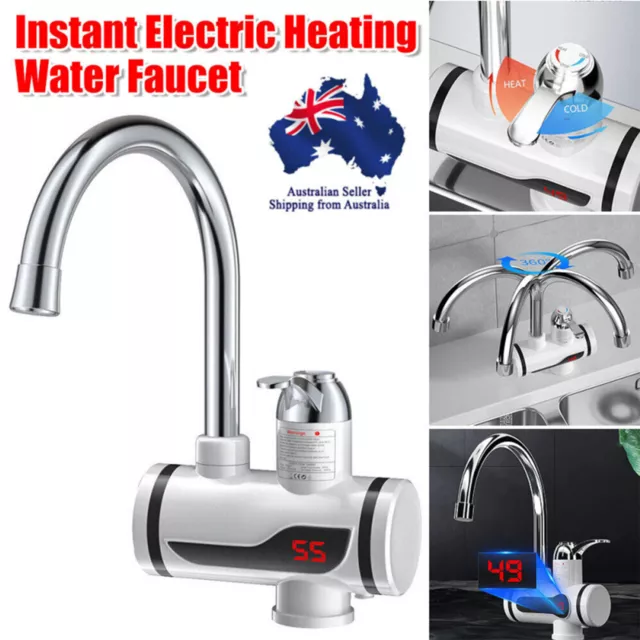 3000W Hot Water Heater Faucet Instant Tankless Electric Kitchen Fast Heating Tap 2