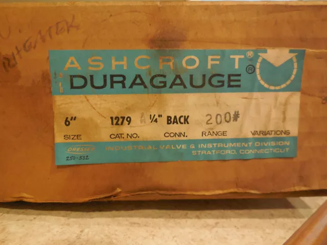 New Ashcroft 1279 Duragauge 6"