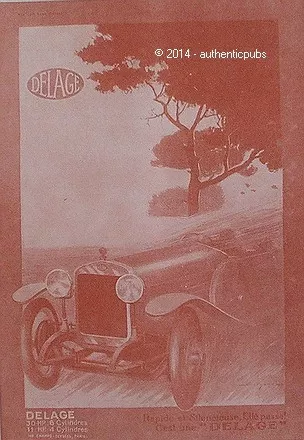 Publicite Automobile Delage 30 Hp 6 Cylindres Art Deco De 1925 French Ad Car Pub