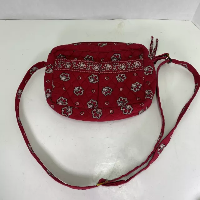 Vera Bradley Cross body Shoulder Bag Red Bandanna Shoulder Bag Zip Purse Retired