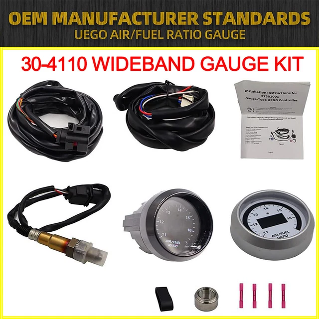 52mm AFR O2 UEGO Wideband Air Fuel Ratio Gauge Kit 30-4110 LSU 4.9 Probe Sensor