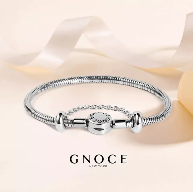 💋 Bracelet pour charms avec chaîne de sécurité - 19 cm - Gnoce - Neuf 💋