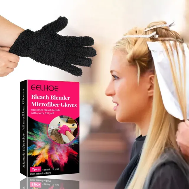 1pair Microfiber Gloves Dusting Soft Cleaning House Auto Family Hair Dye Mitten.
