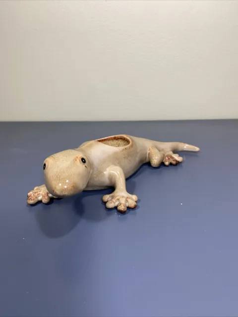 Partylite Gecko Candle Holder Tea Light Lizard Salamander Ceramic 9.5" Long