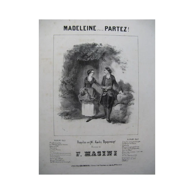 MASINI F. Madeleine... Partez ! Chant Piano 1843