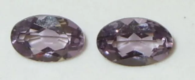 .96ct PAIR NATURAL UNHEATED TUNDURU LAVENDER PURPLE  SAPPHIRE OVAL 6x4mm SPECIAL