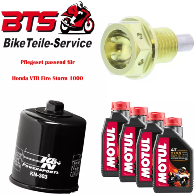 Sparset 4L Öl, Filter, Ablassschraube passend für Honda VTR Fire Storm 1000 c