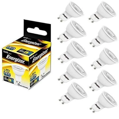 Energizer 10x GU10 LED Light Bulb 250lm Spot 3.6W=35W Equivalent Warm...