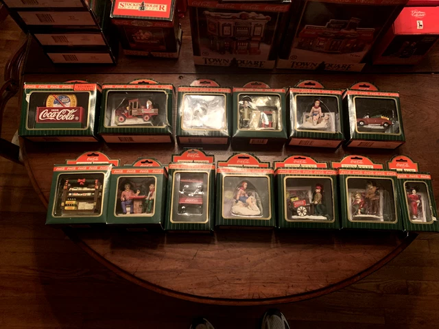 Coca-Cola Town Square Collection Christmas 1996 Lot of 13 Figurines NIB NOS
