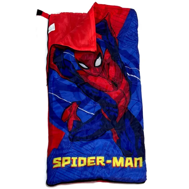 Marvel Spiderman Sacco a Pelo 140 x 70cm Coperta Campeggio Asilo Scuola Bambini