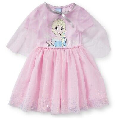 Disney Girls Frozen Elsa Tutu Dress and Cape - Pink Size 3 - Brand New
