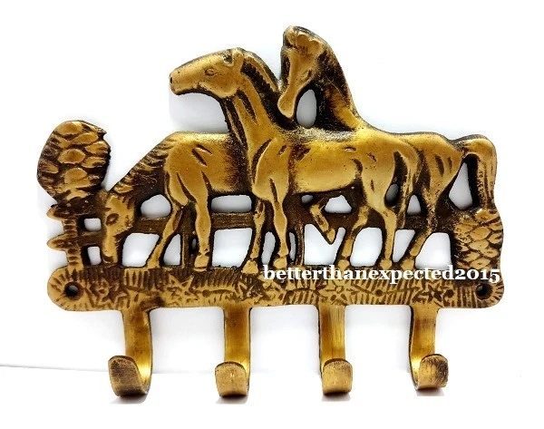 Vintage Style Brass Hook Horses Stable Beautiful Design Clothes Towel Honger