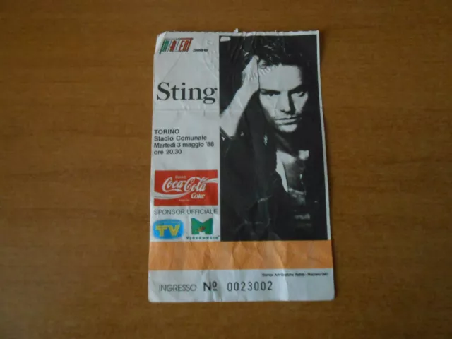 biglietto concerto STING-TORINO STADIO COMUNALE del  03-05-1988