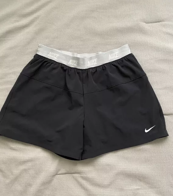 Nike Girls Youth Dri-Fit Running Shorts XL Lined Active Gym Black