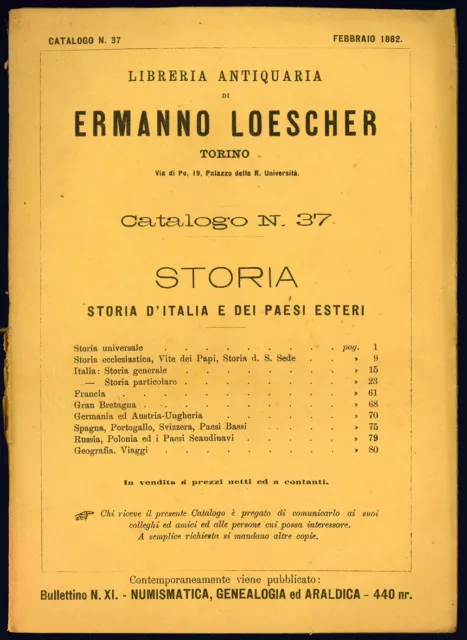 Libreria antiquaria di Ermanno Loescher. Catalogo.