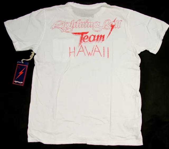 Lightning Bolt T Shirt Team Hawaii Pocket T White 100% Cotton Surf Made In USA