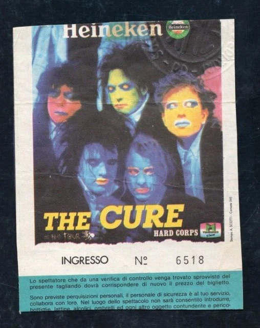 THE CURE THE Head Tour Concert Ticket ITALY Padua, December 8th