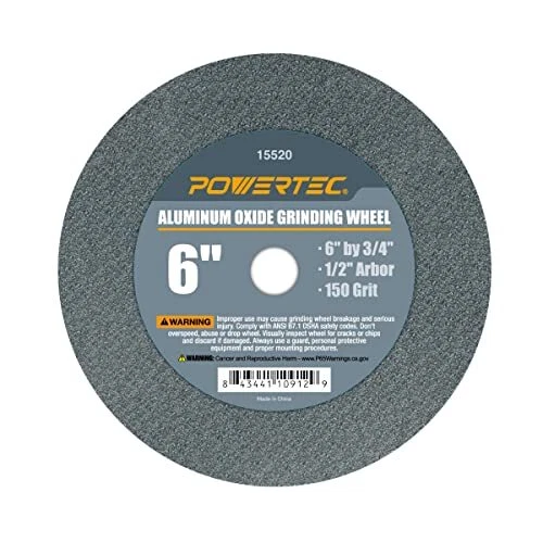 15520 Aluminum Oxide Grinding Wheel 150 Grit, 6" x 3/4" with 1/2" Arbor New