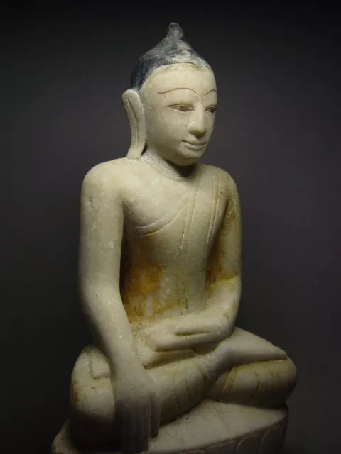ANTIQUE BURMESE SHAN STATES MARBLE STATUE OF BUDDHA, MYANMAR, 19th C. 8